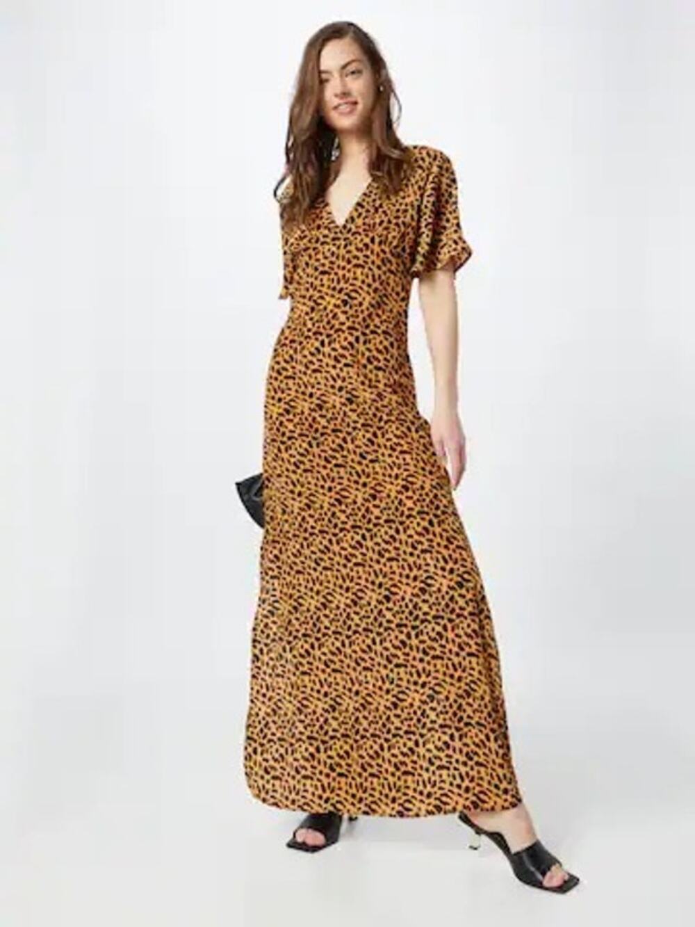 Nasty Gal Leopard Print Twist Front Maxi Dress Size 8